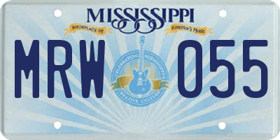 MS license plate MRW055