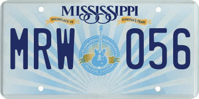 MS license plate MRW056