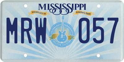 MS license plate MRW057