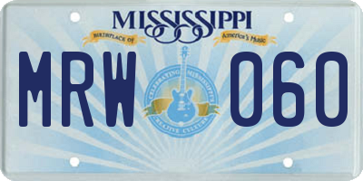 MS license plate MRW060