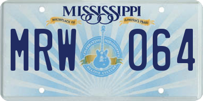 MS license plate MRW064