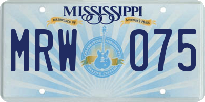 MS license plate MRW075