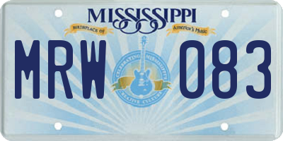 MS license plate MRW083