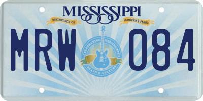 MS license plate MRW084