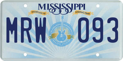 MS license plate MRW093
