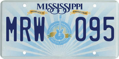 MS license plate MRW095