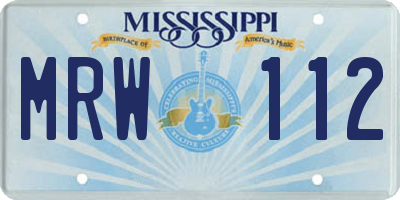 MS license plate MRW112