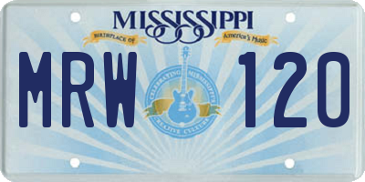 MS license plate MRW120