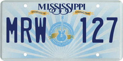 MS license plate MRW127