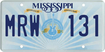 MS license plate MRW131