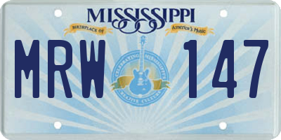 MS license plate MRW147