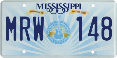 MS license plate MRW148