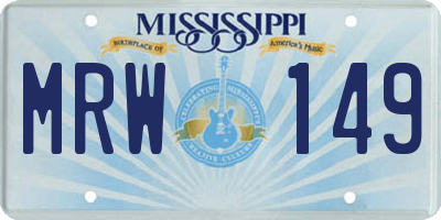 MS license plate MRW149