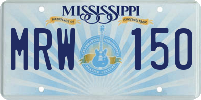 MS license plate MRW150