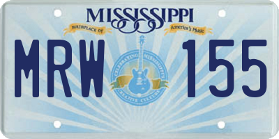 MS license plate MRW155