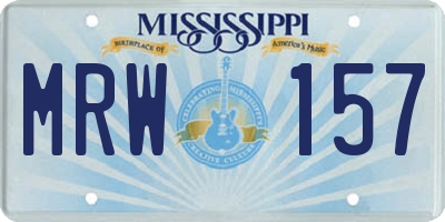 MS license plate MRW157