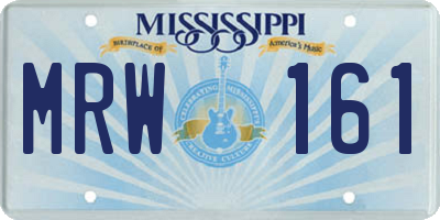MS license plate MRW161