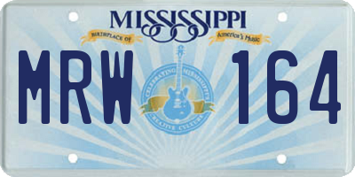 MS license plate MRW164