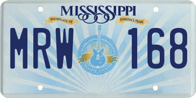 MS license plate MRW168