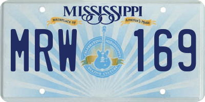 MS license plate MRW169