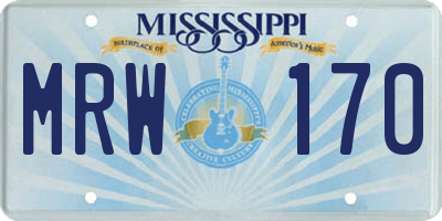 MS license plate MRW170