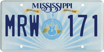 MS license plate MRW171