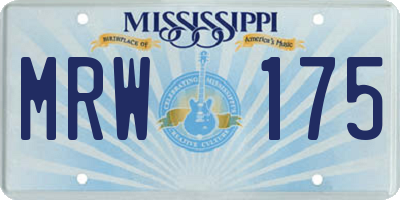MS license plate MRW175