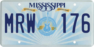 MS license plate MRW176