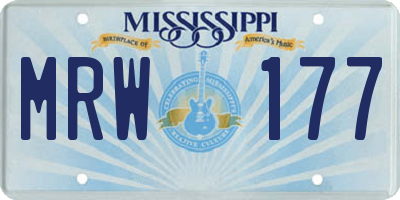 MS license plate MRW177