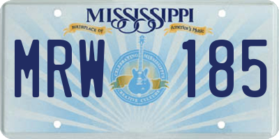 MS license plate MRW185