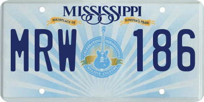 MS license plate MRW186