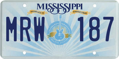 MS license plate MRW187