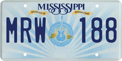 MS license plate MRW188