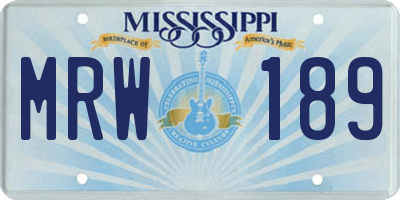 MS license plate MRW189