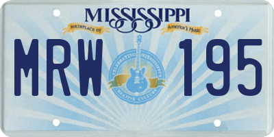 MS license plate MRW195