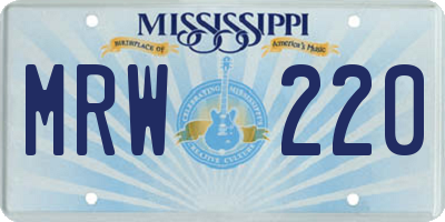 MS license plate MRW220