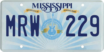 MS license plate MRW229
