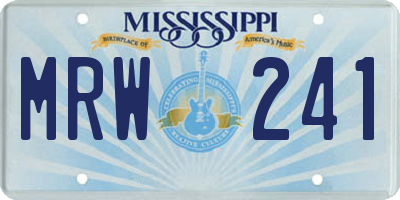 MS license plate MRW241