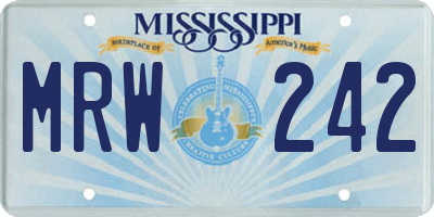 MS license plate MRW242