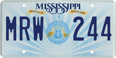 MS license plate MRW244