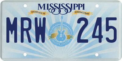 MS license plate MRW245