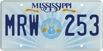 MS license plate MRW253