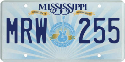 MS license plate MRW255