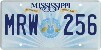 MS license plate MRW256