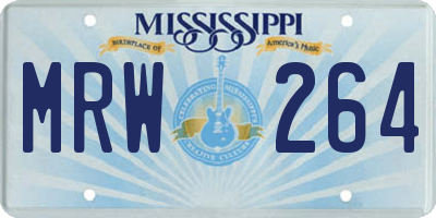MS license plate MRW264