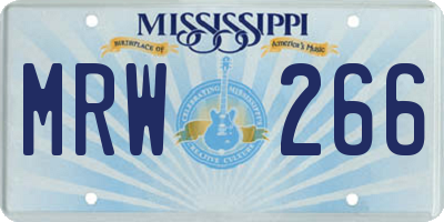 MS license plate MRW266