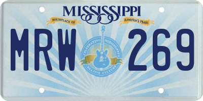 MS license plate MRW269