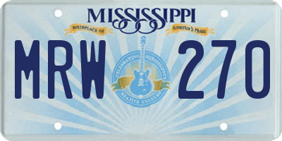 MS license plate MRW270
