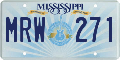 MS license plate MRW271