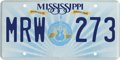 MS license plate MRW273